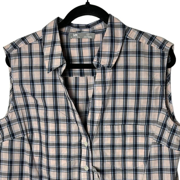Vintage NWT sleeveless country pink plaid shirt L & XL Yellowstone,western vibe - Picture 9 of 15